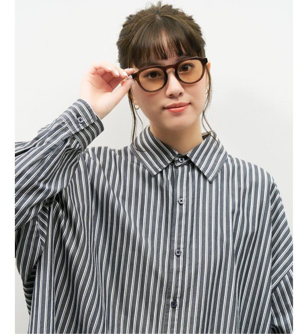  「【WEB限定】ボストン型 サングラス | クラウンパント カラーレンズ 軽量 トレンド 紫外線対策 UVカット」|サングラス|薄ブラウン1