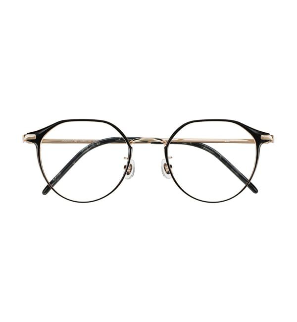  「ボストン型 メガネ | メタル 高級感 眼鏡 伊達メガネ おしゃれ 読書 ビジネス FASHION レンズ交換券付」|メガネ|ブラック