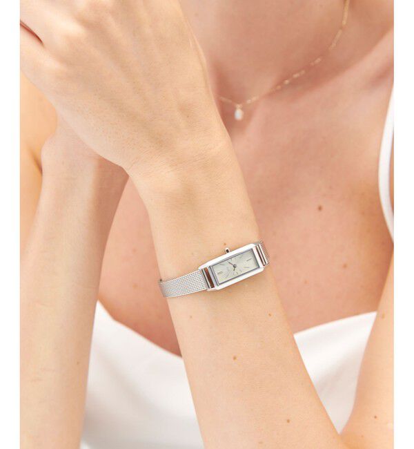 ete「レクタングルフェイス メッシュベルト ウォッチ」|腕時計|