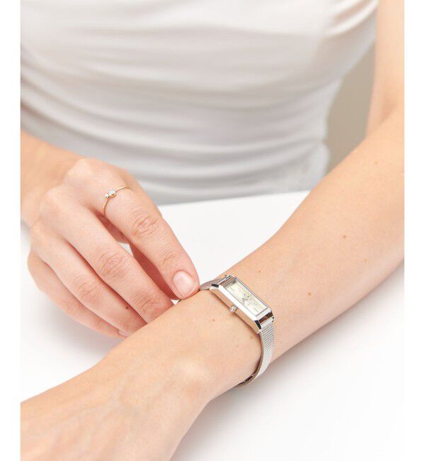 ete「レクタングルフェイス メッシュベルト ウォッチ」|腕時計|