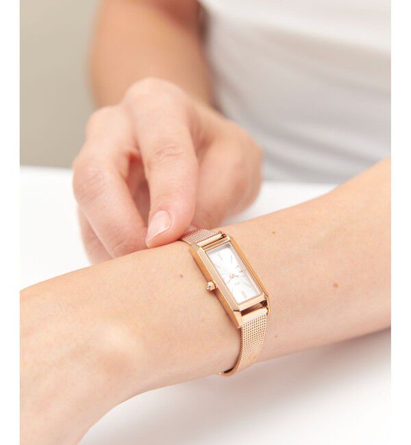 ete「レクタングルフェイス メッシュベルト ウォッチ」|腕時計|