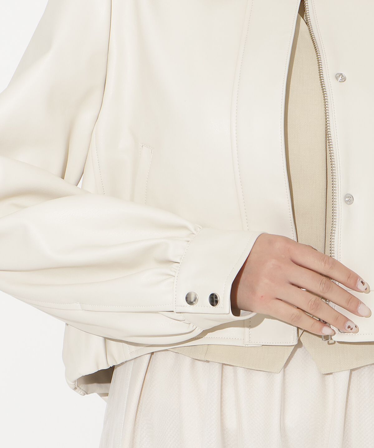 アンドクチュール「フェイクレザーブルゾン」|ブルゾン・スタジャン|