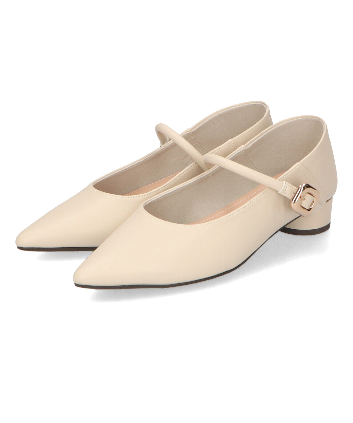 WA Oriental TRaffic「●隠しゴム付き●ポインテッドトゥ ストラップバブーシュ /42304 厚手クッション ヒール3cm 柔らかい」|パンプス|