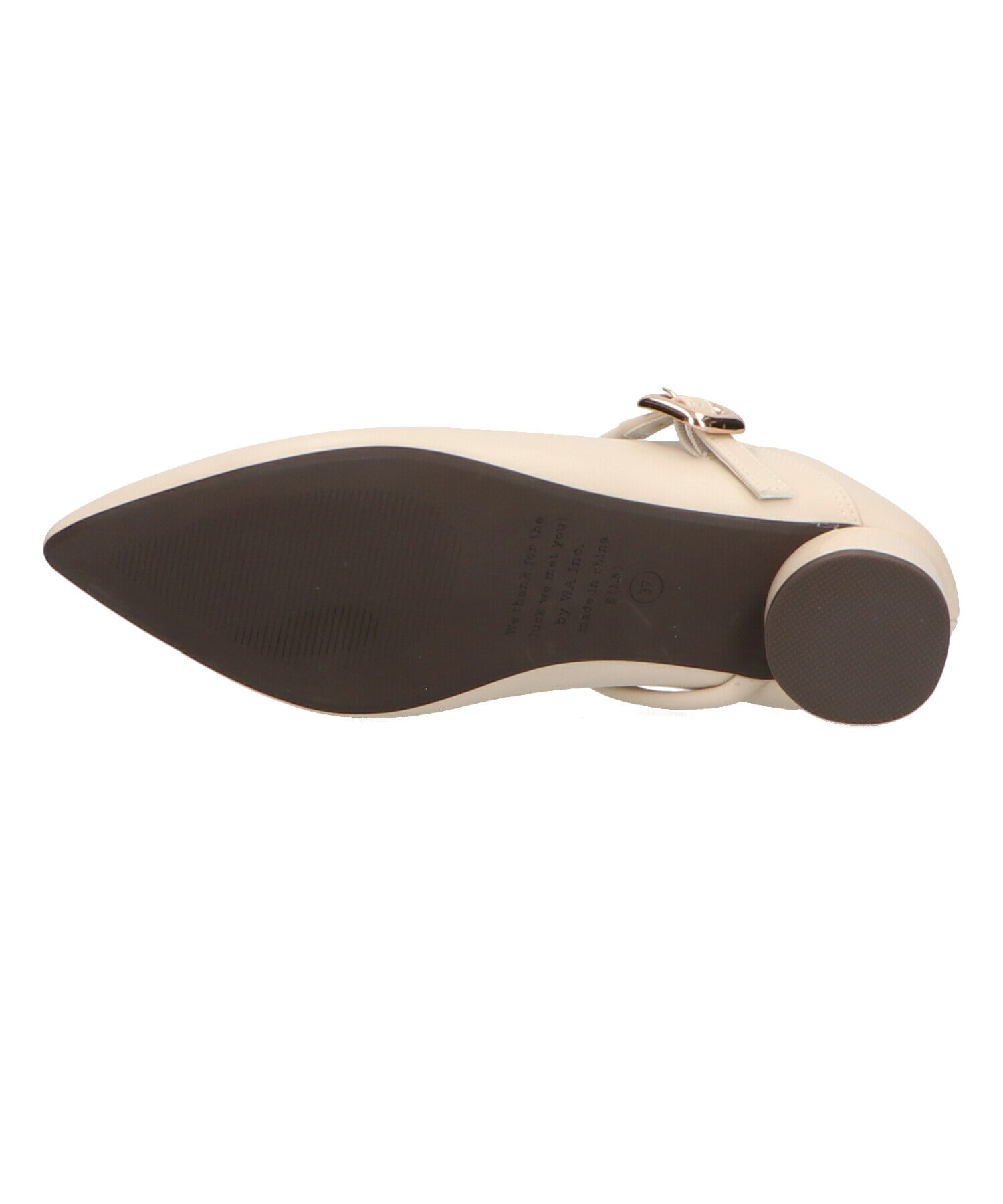 WA Oriental TRaffic「●隠しゴム付き●ポインテッドトゥ ストラップバブーシュ /42304 厚手クッション ヒール3cm 柔らかい」|パンプス|