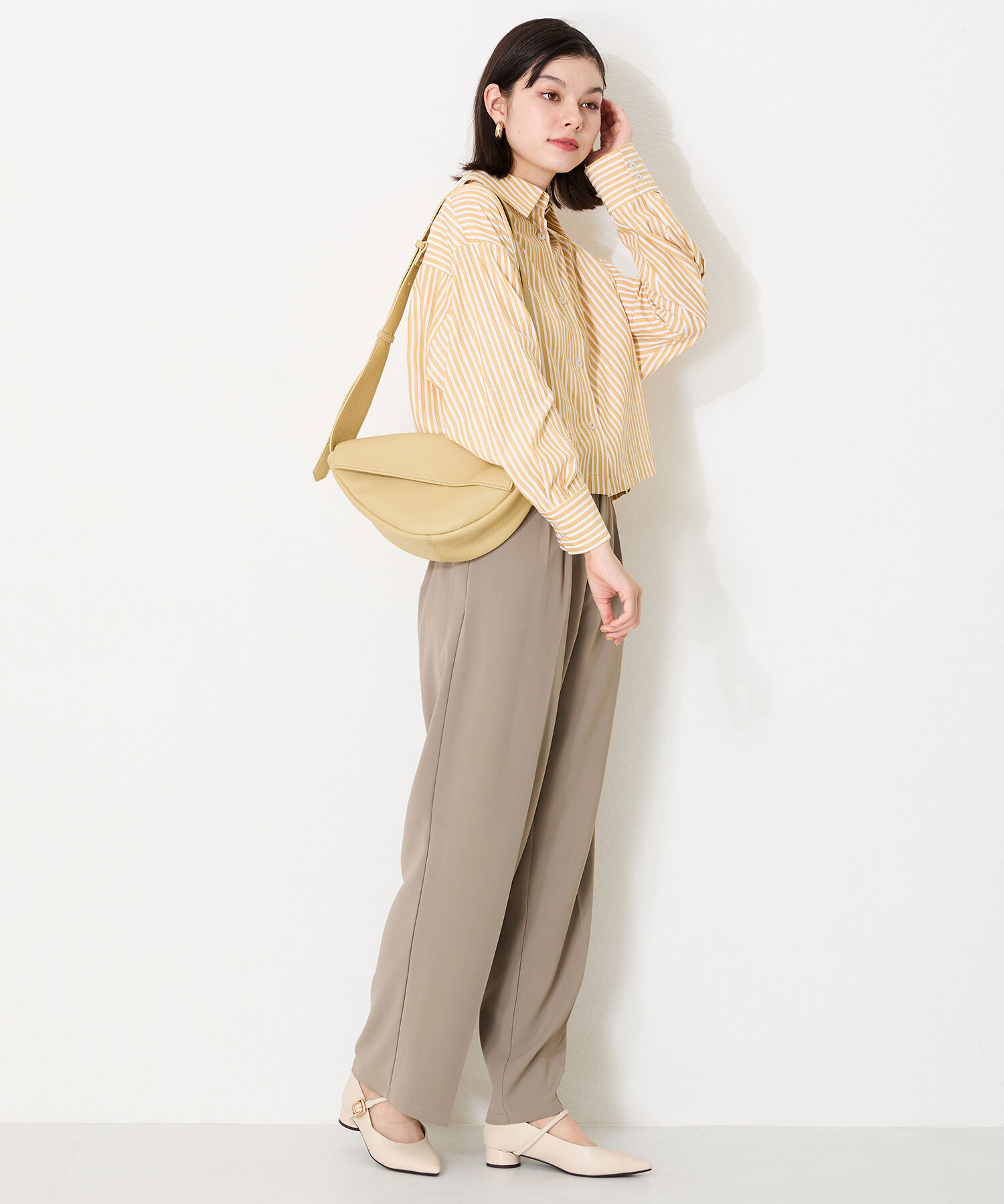 WA Oriental TRaffic「●隠しゴム付き●ポインテッドトゥ ストラップバブーシュ /42304 厚手クッション ヒール3cm 柔らかい」|パンプス|