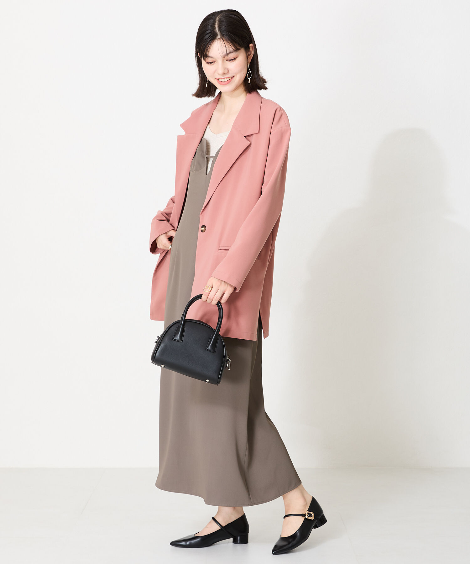 WA Oriental TRaffic「●隠しゴム付き●ポインテッドトゥ ストラップバブーシュ /42304 厚手クッション ヒール3cm 柔らかい」|パンプス|