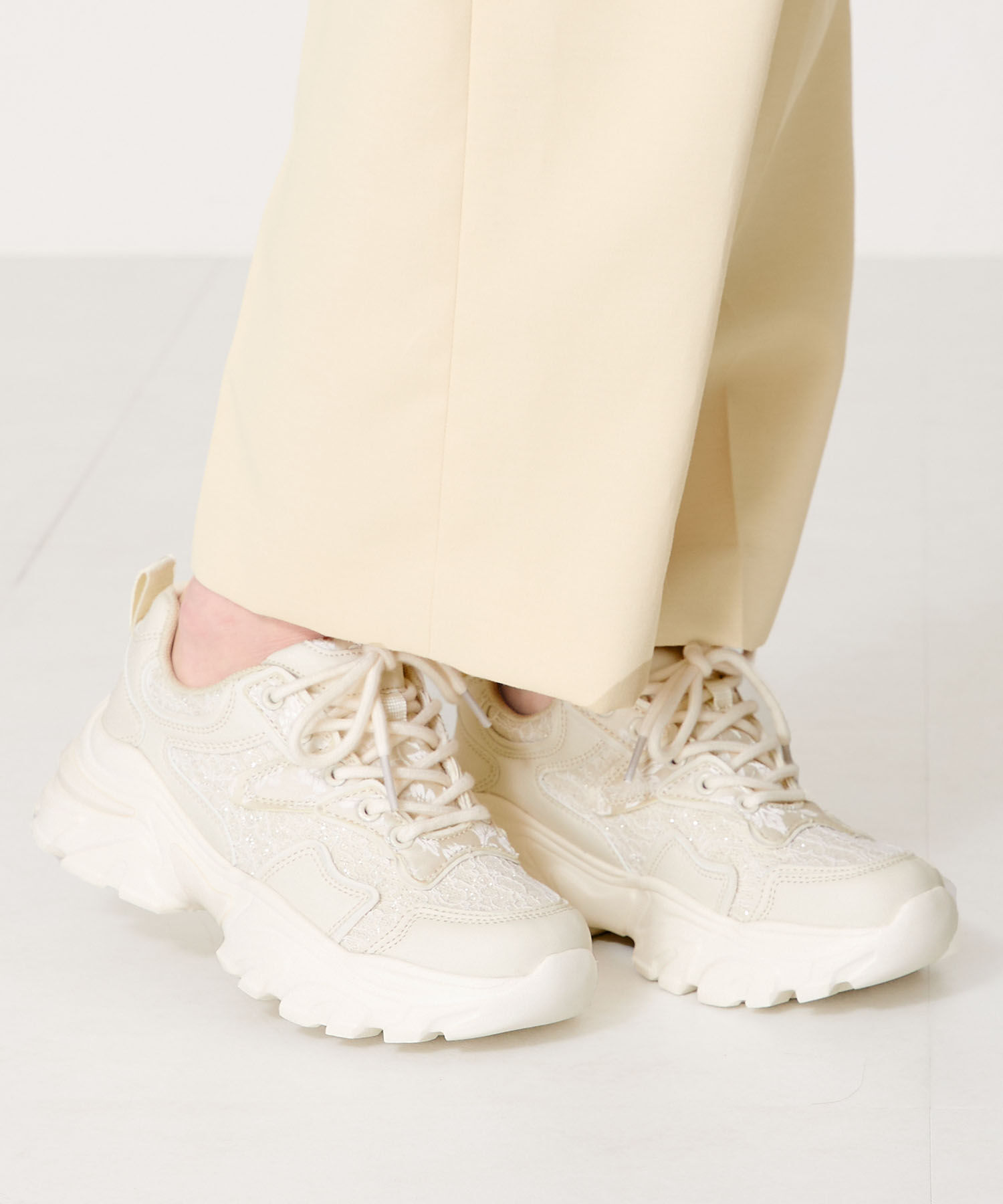 ORiental TRaffic「レース&times;ジャガード厚底スニーカー/OT3755」|スニーカー|