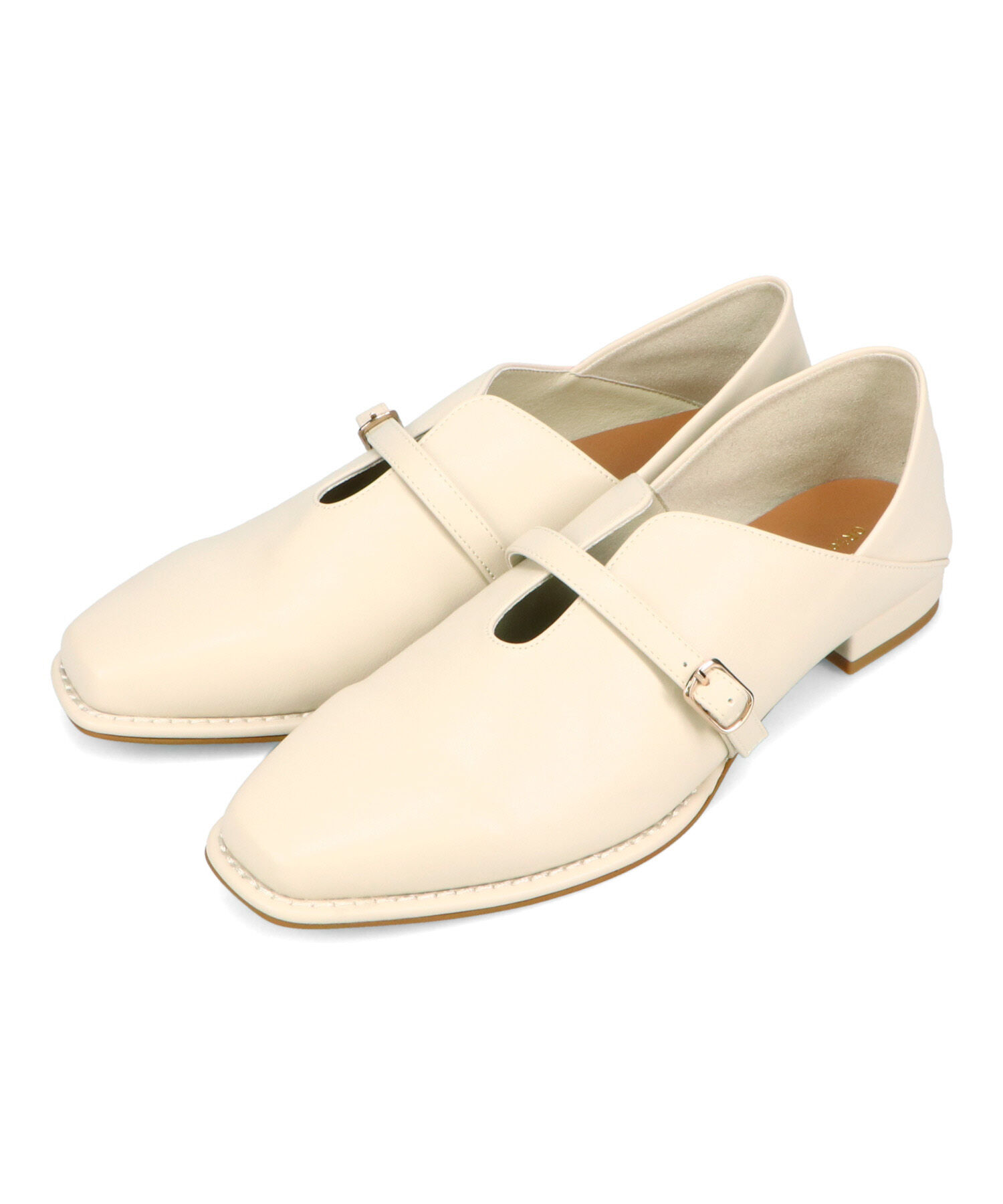 ORiental TRaffic「【WEB限定】ベルトデザインウエーブカットバブーシュ /55104 パンプス フラット 甲深 通勤靴」|パンプス|