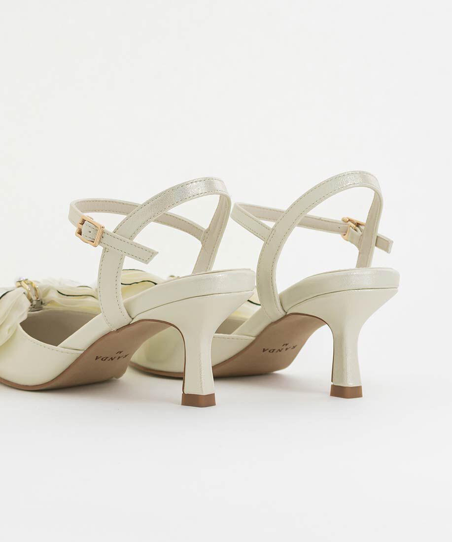  「2WAY 配色リボンアンクルストラップパンプス」|パンプス|