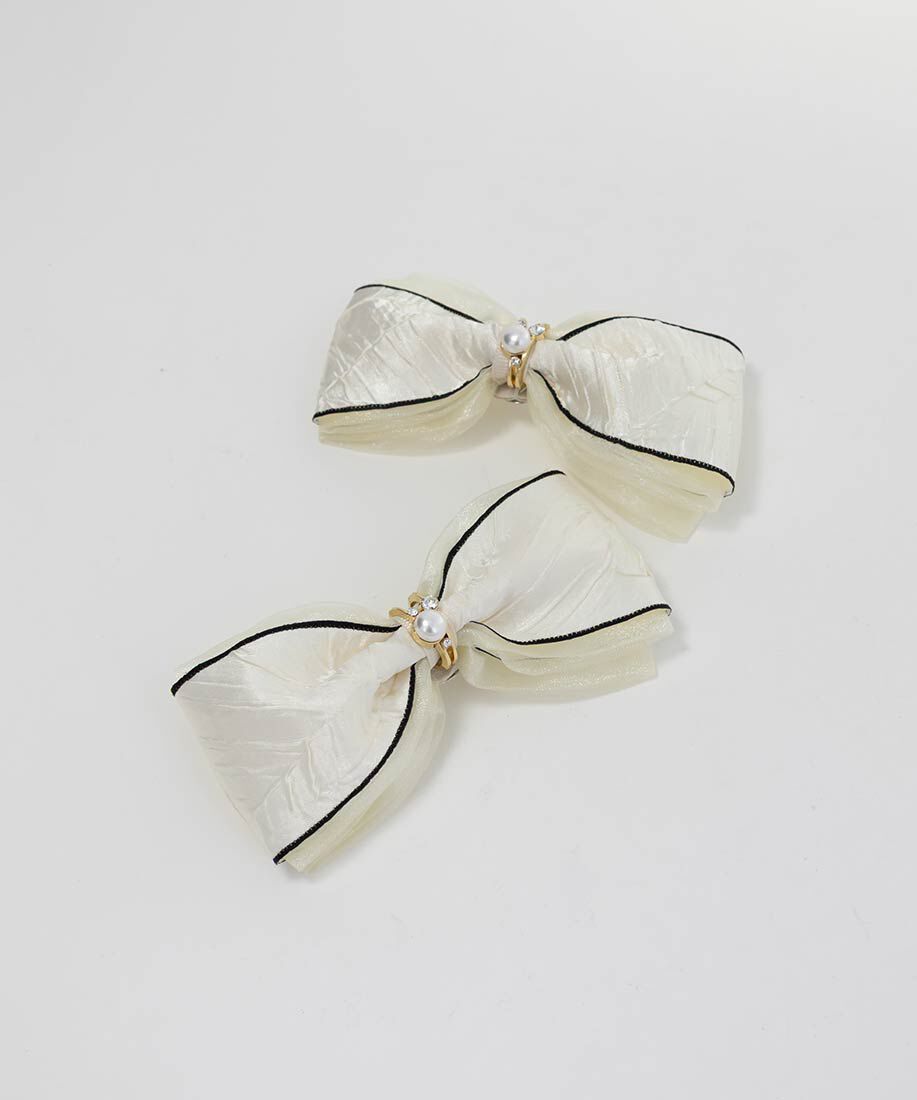  「2WAY 配色リボンアンクルストラップパンプス」|パンプス|