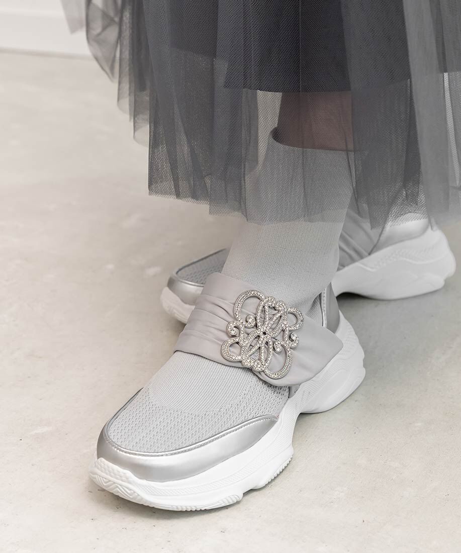  「【SUSTAINABLE】ビジューモノグラムパーツソックススニーカー」|スニーカー|