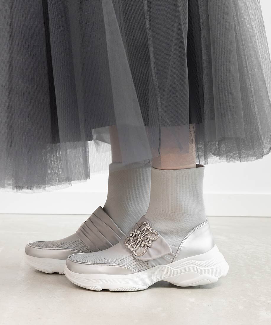  「【SUSTAINABLE】ビジューモノグラムパーツソックススニーカー」|スニーカー|