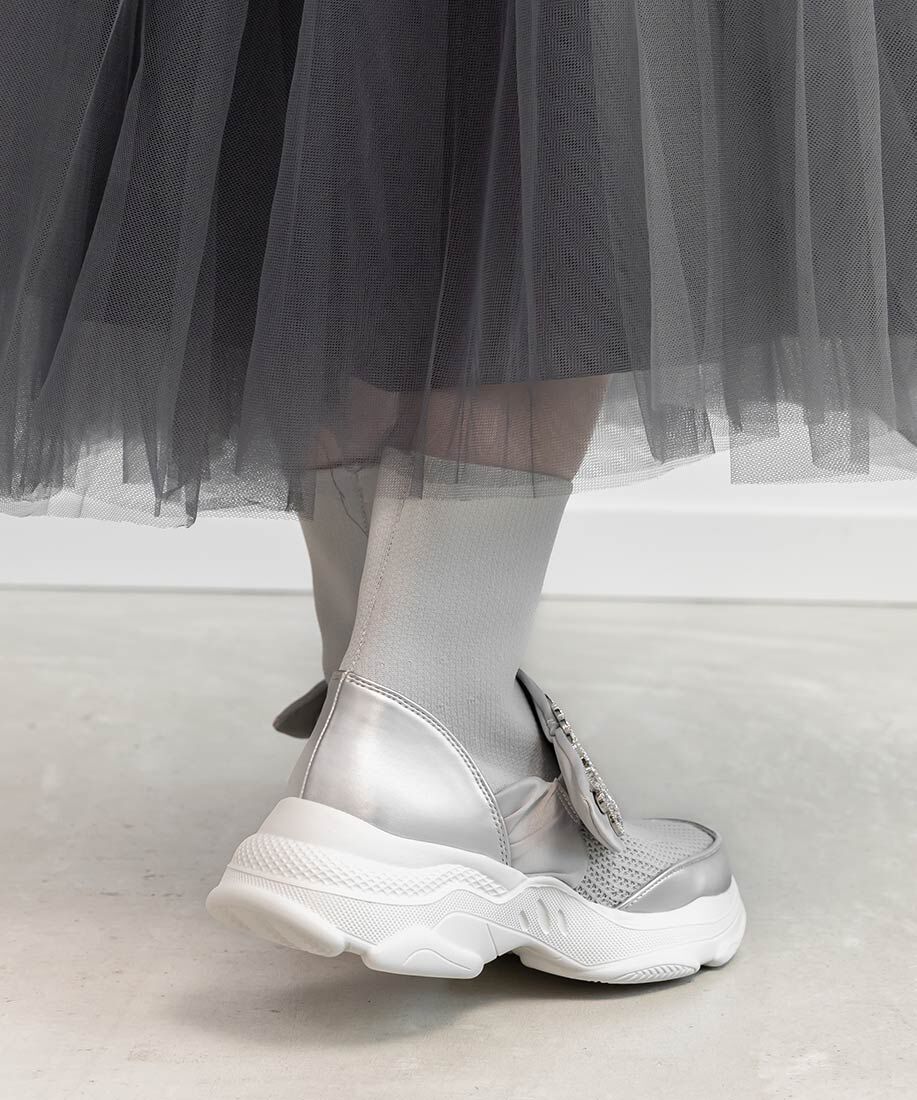  「【SUSTAINABLE】ビジューモノグラムパーツソックススニーカー」|スニーカー|