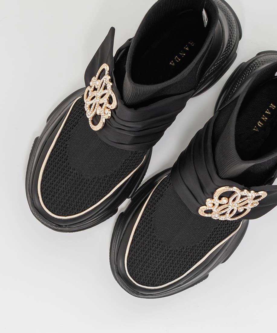  「【SUSTAINABLE】ビジューモノグラムパーツソックススニーカー」|スニーカー|