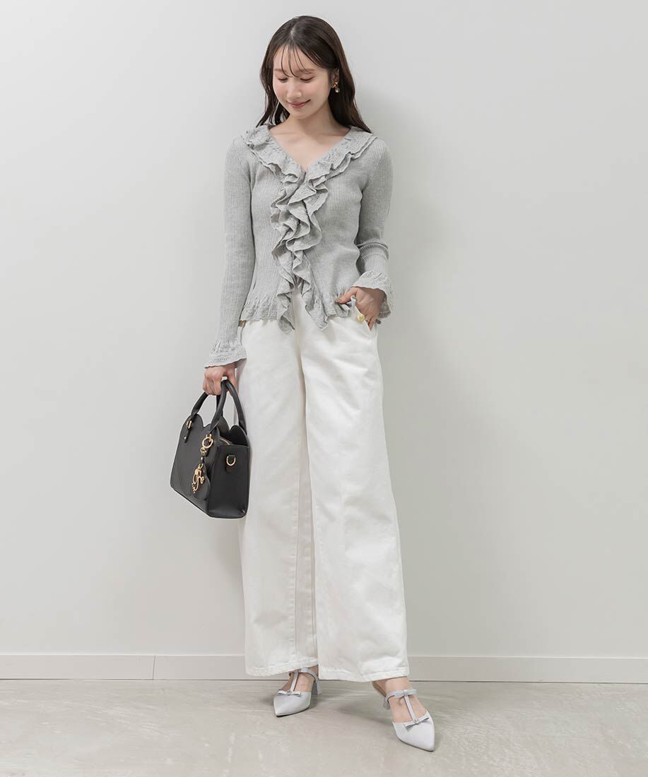  「ビジューリボンTストラップミュールパンプス」|パンプス|