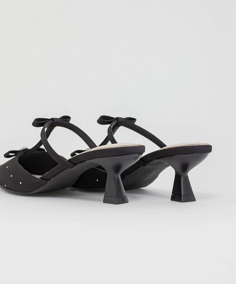  「ビジューリボンTストラップミュールパンプス」|パンプス|