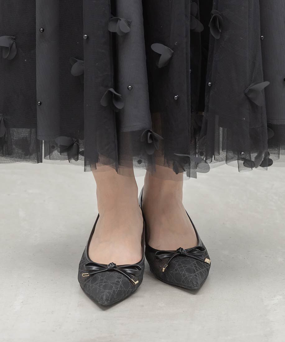  「グリッターラインチュールパンプス」|パンプス|