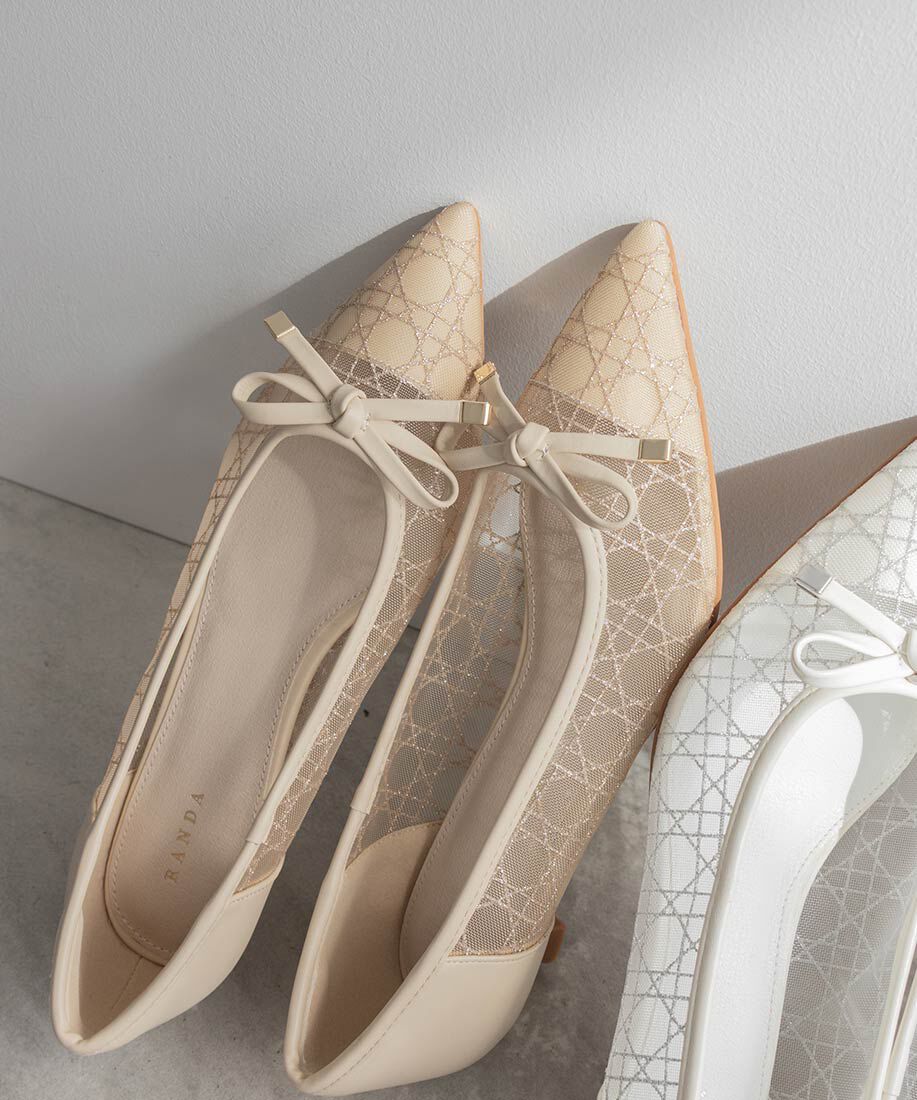  「グリッターラインチュールパンプス」|パンプス|