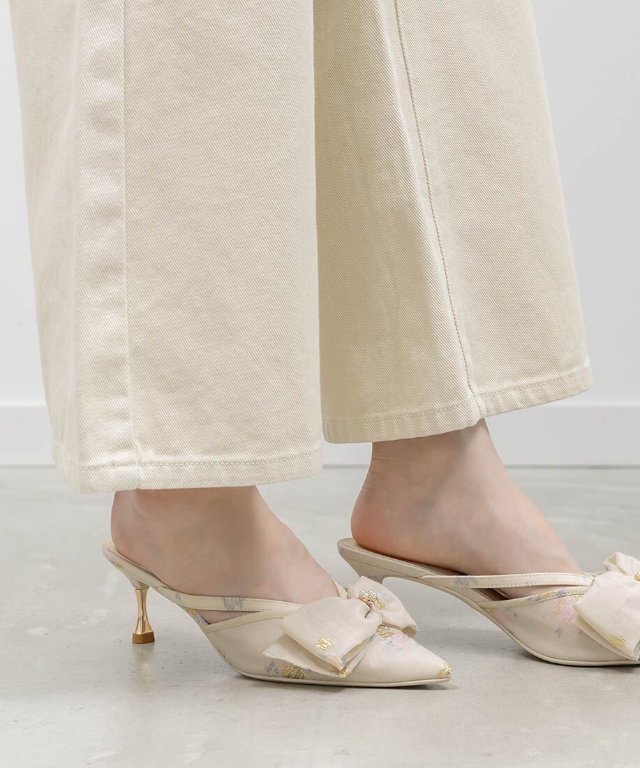  「シアーリボンミュールパンプス」|パンプス|フラワー