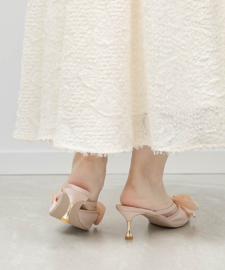  「シアーリボンミュールパンプス」|パンプス|