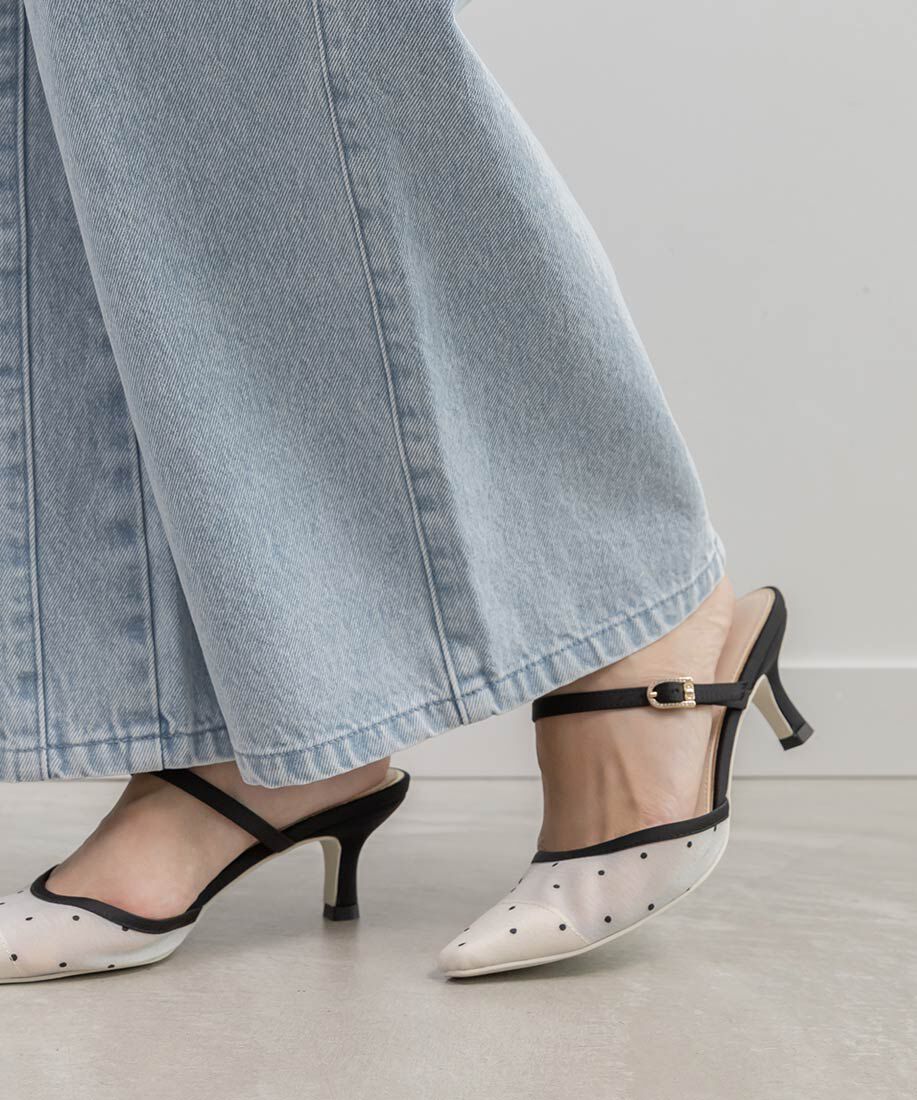  「ビジューバックルシアーミュールパンプス」|パンプス|