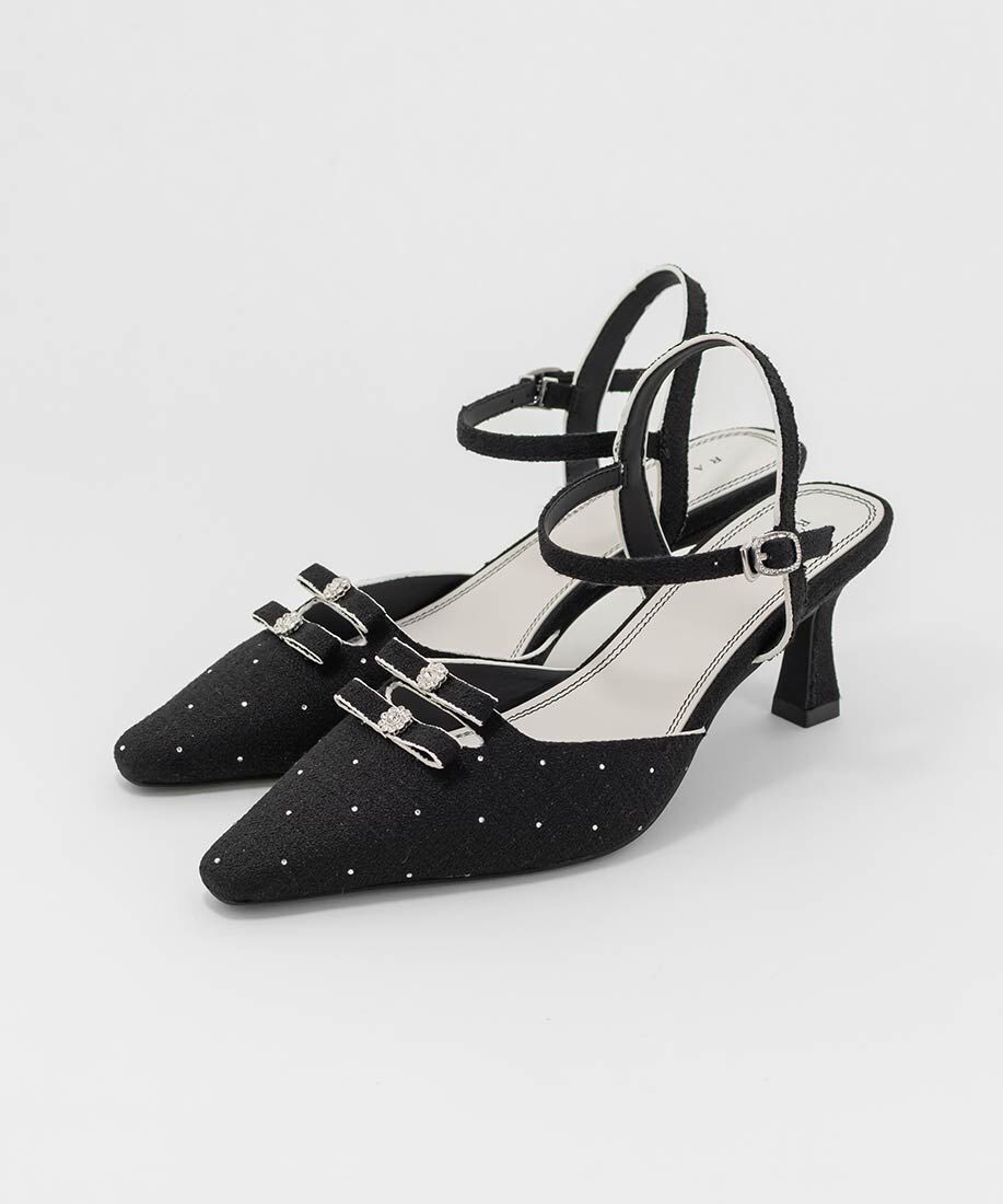  「ミニリボンアンクルストラップパンプス」|パンプス|