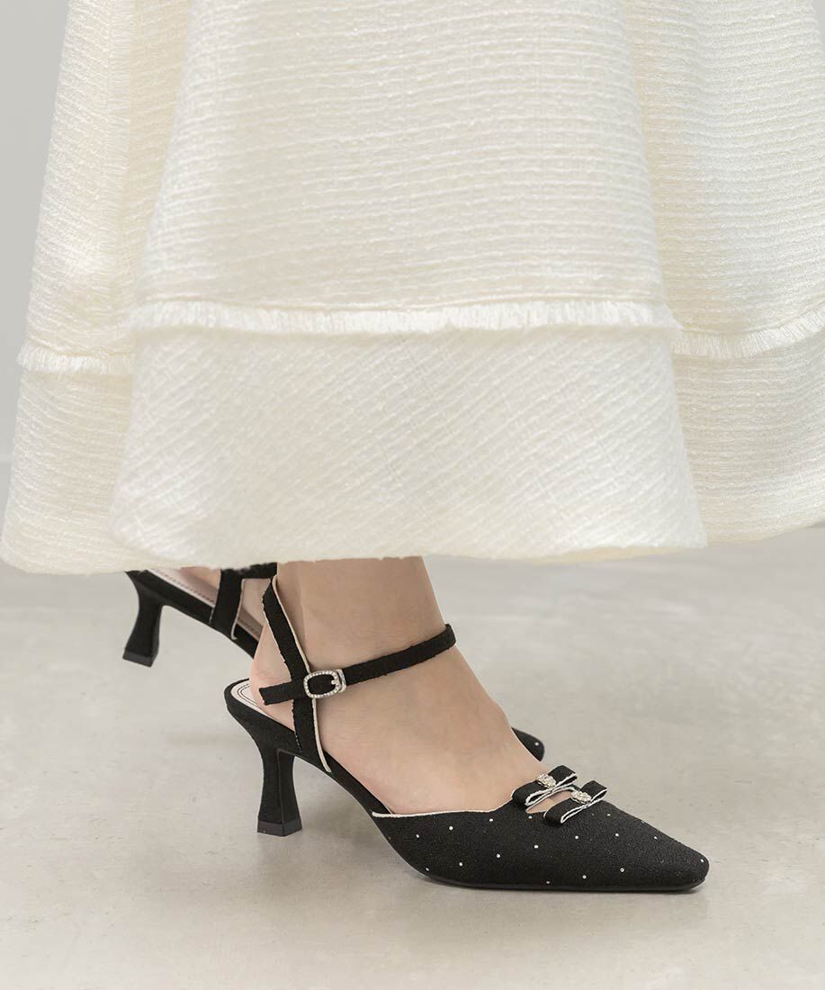  「ミニリボンアンクルストラップパンプス」|パンプス|