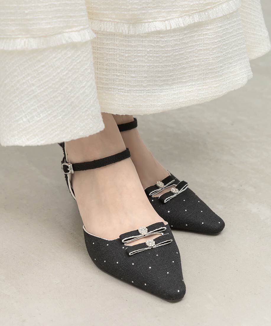  「ミニリボンアンクルストラップパンプス」|パンプス|