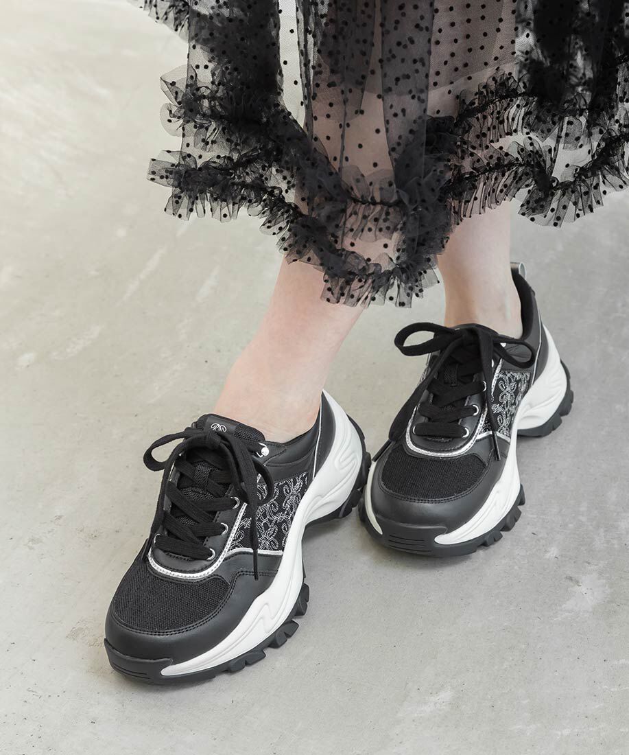  「モノグラム刺繍デザインスニーカー」|スニーカー|