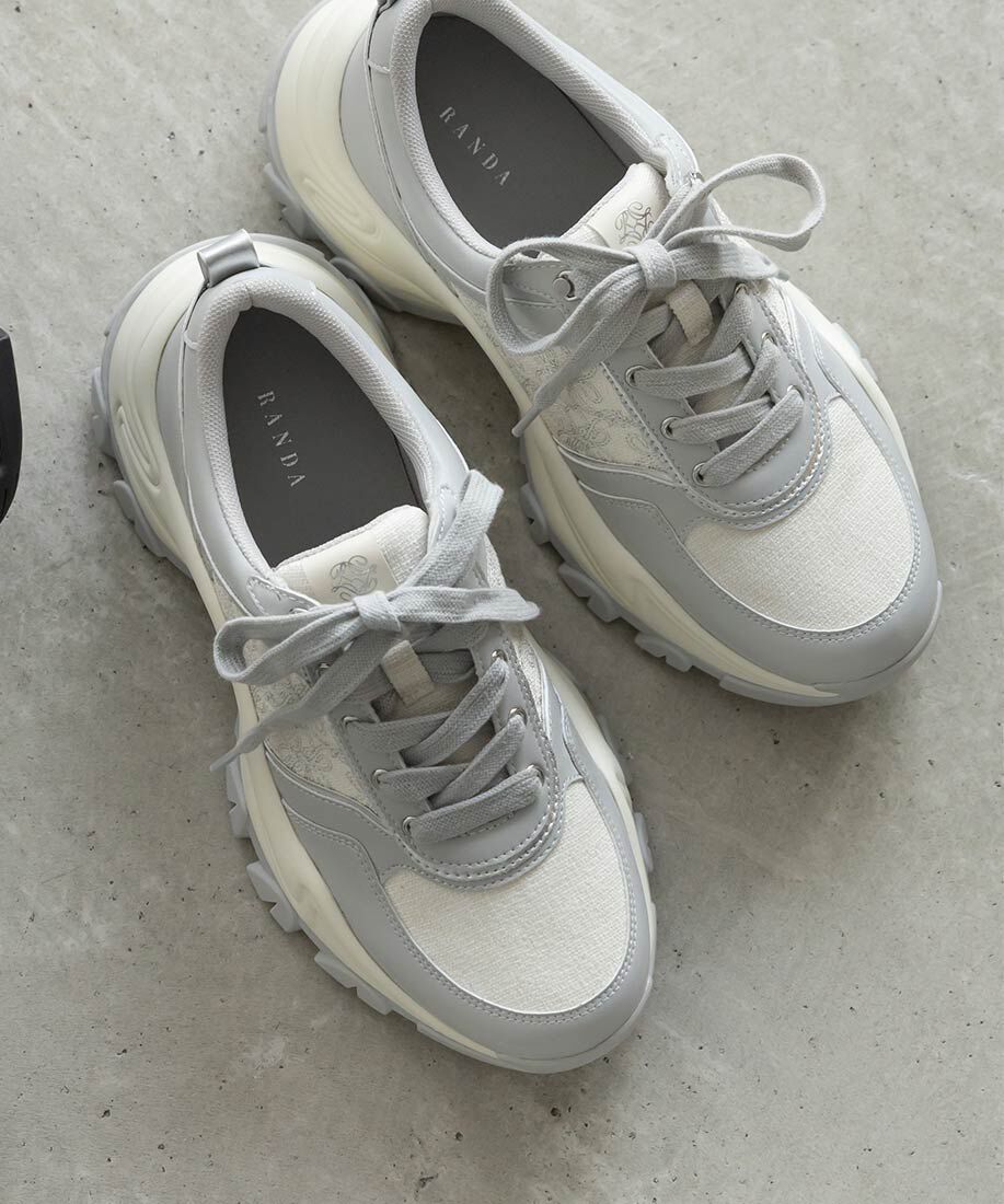  「モノグラム刺繍デザインスニーカー」|スニーカー|