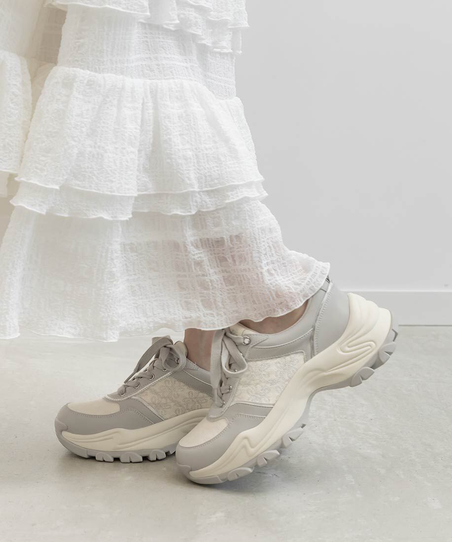  「モノグラム刺繍デザインスニーカー」|スニーカー|