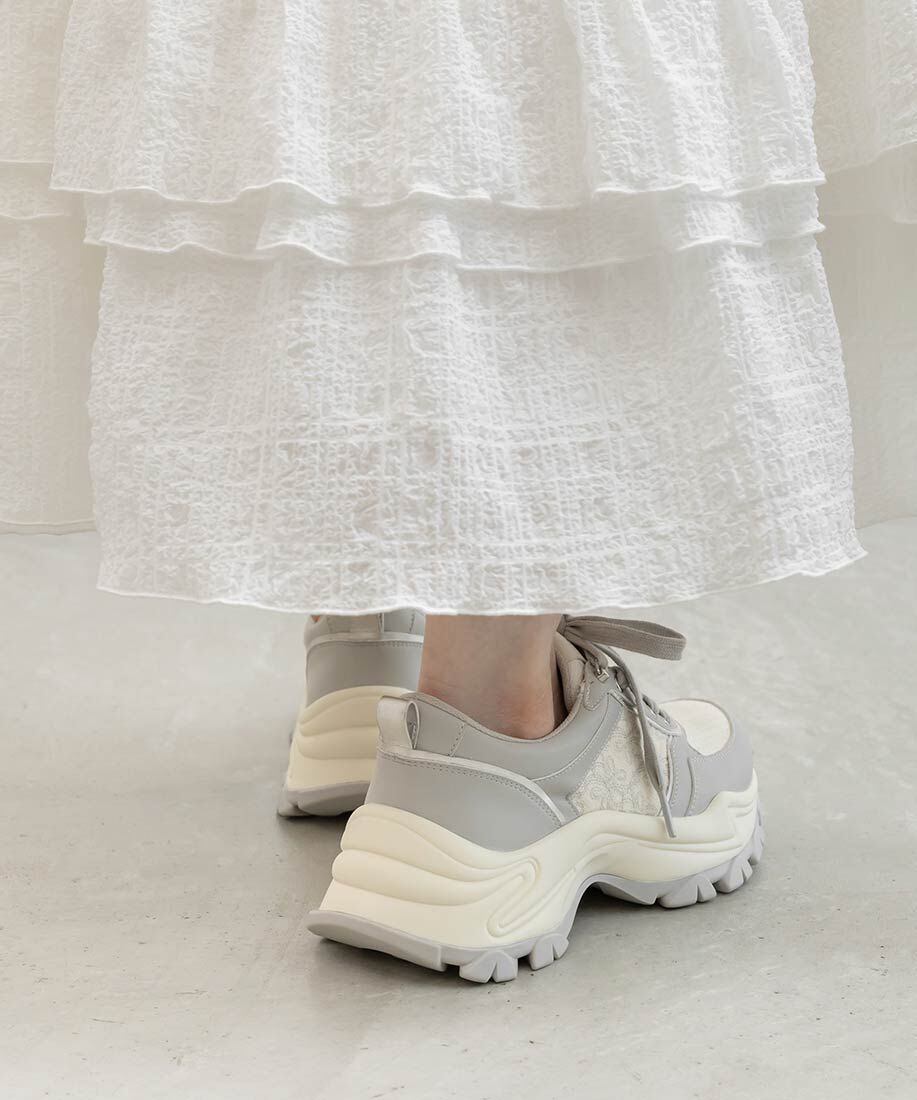  「モノグラム刺繍デザインスニーカー」|スニーカー|