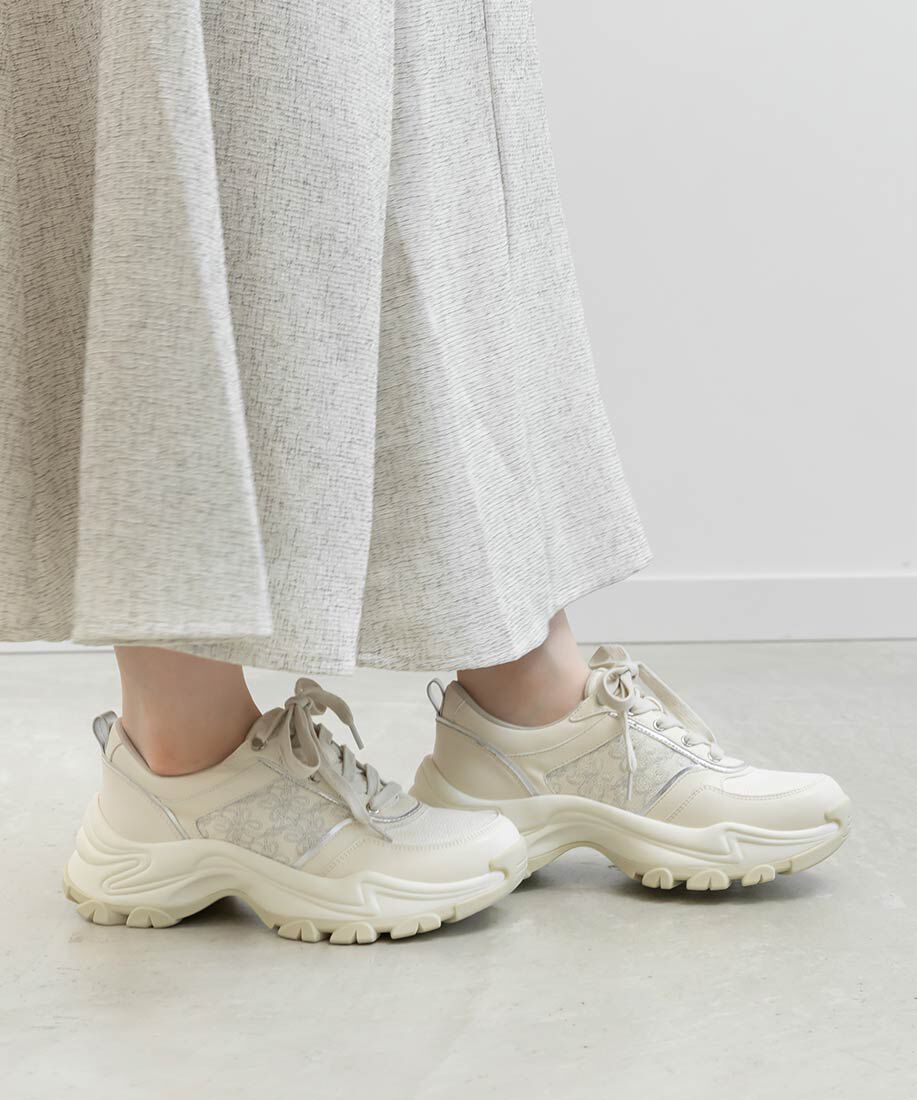  「モノグラム刺繍デザインスニーカー」|スニーカー|