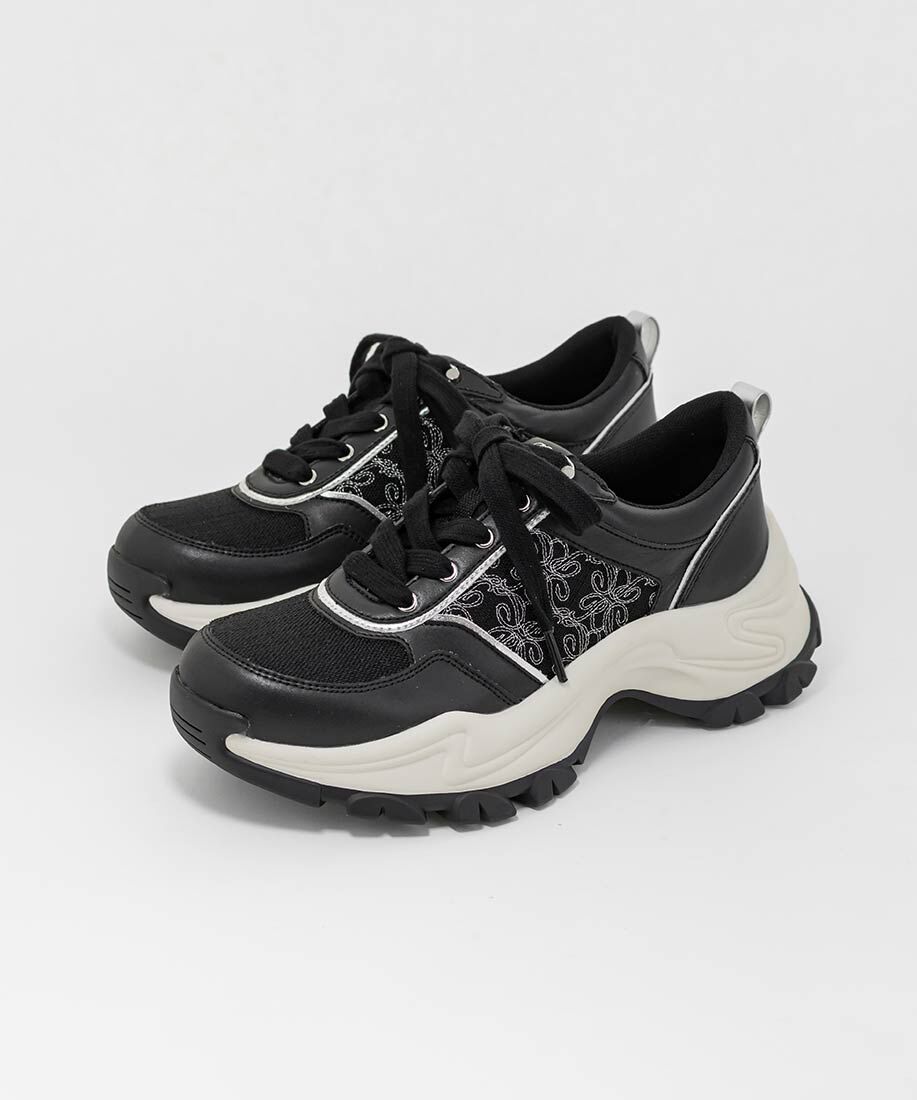  「モノグラム刺繍デザインスニーカー」|スニーカー|