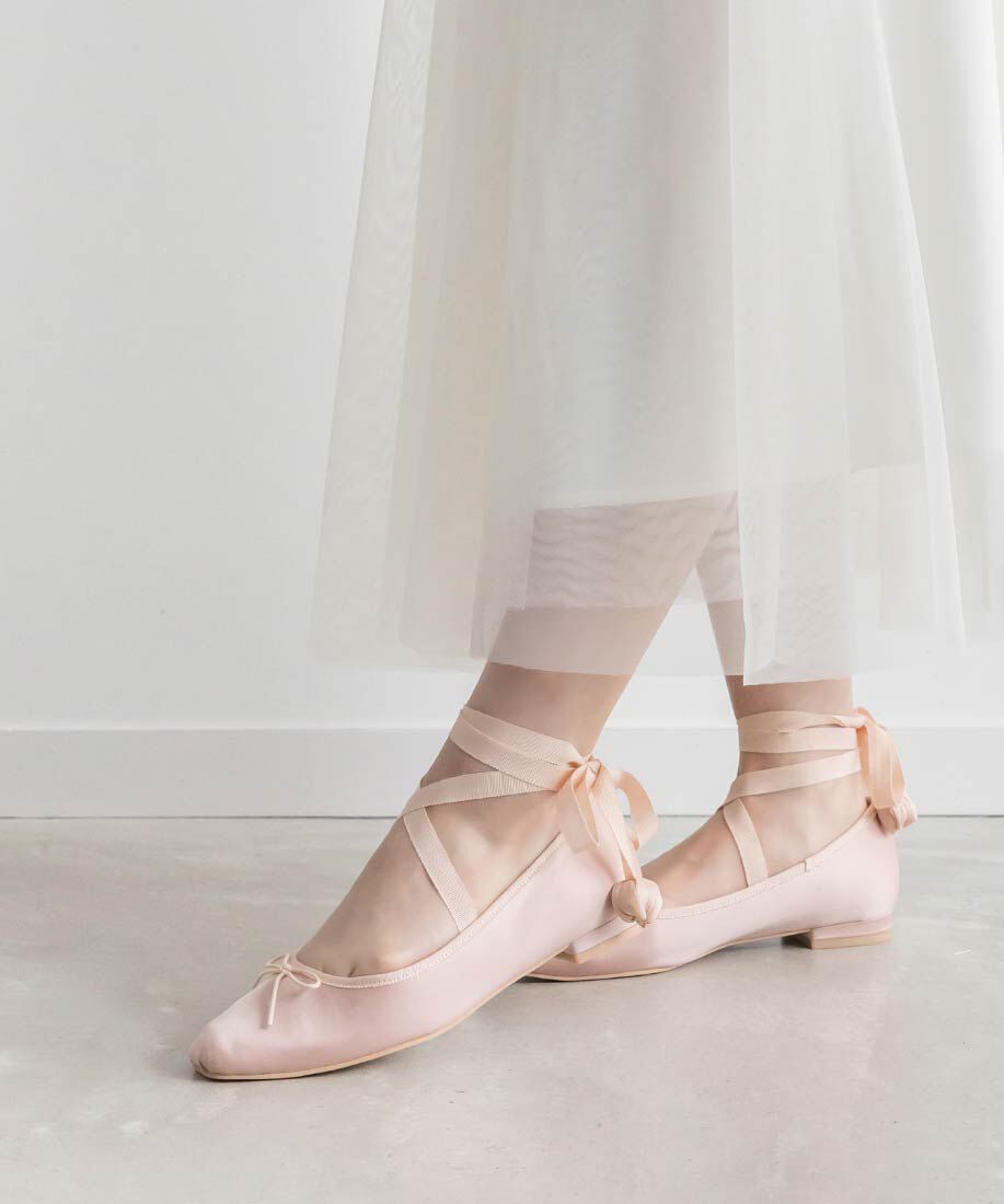  「【Tulip Collection】2WAY チューリップレースアップバレエシューズ」|パンプス|ピンク