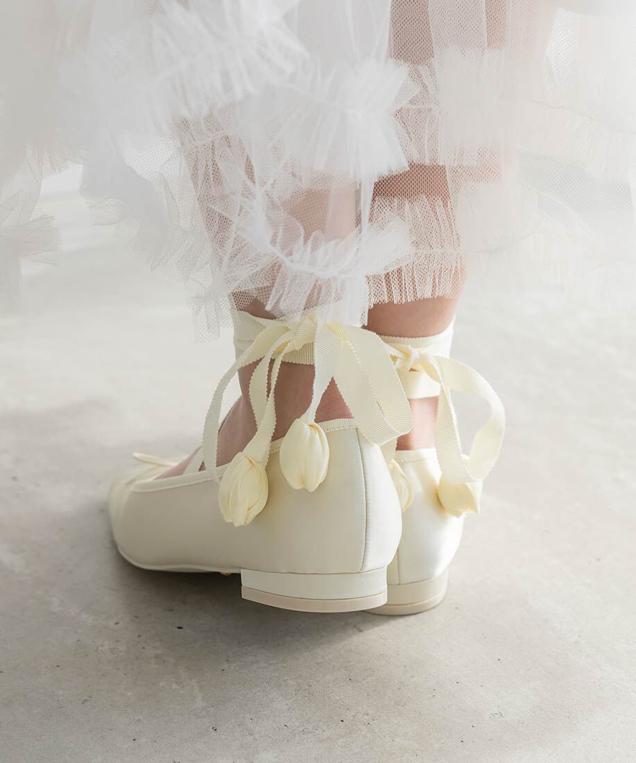  「【Tulip Collection】2WAY チューリップレースアップバレエシューズ」|パンプス|