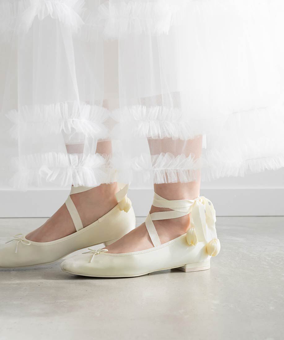  「【Tulip Collection】2WAY チューリップレースアップバレエシューズ」|パンプス|