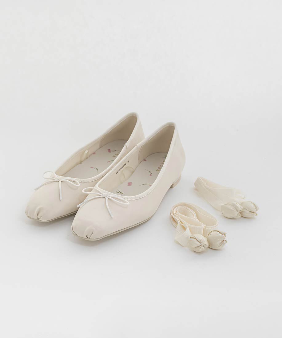  「【Tulip Collection】2WAY チューリップレースアップバレエシューズ」|パンプス|