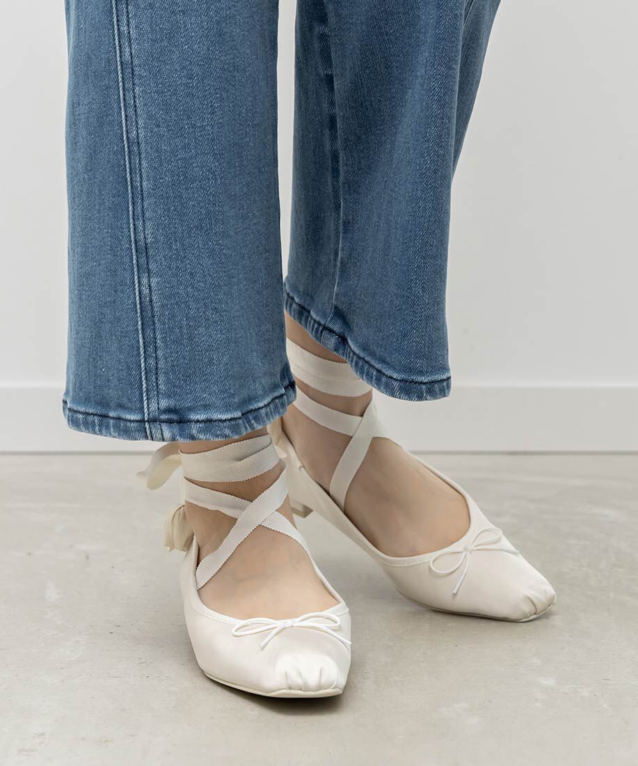  「【Tulip Collection】2WAY チューリップレースアップバレエシューズ」|パンプス|