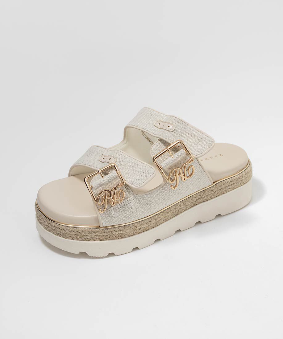  「モノグラムバックルダブルベルトサンダル」|サンダル|