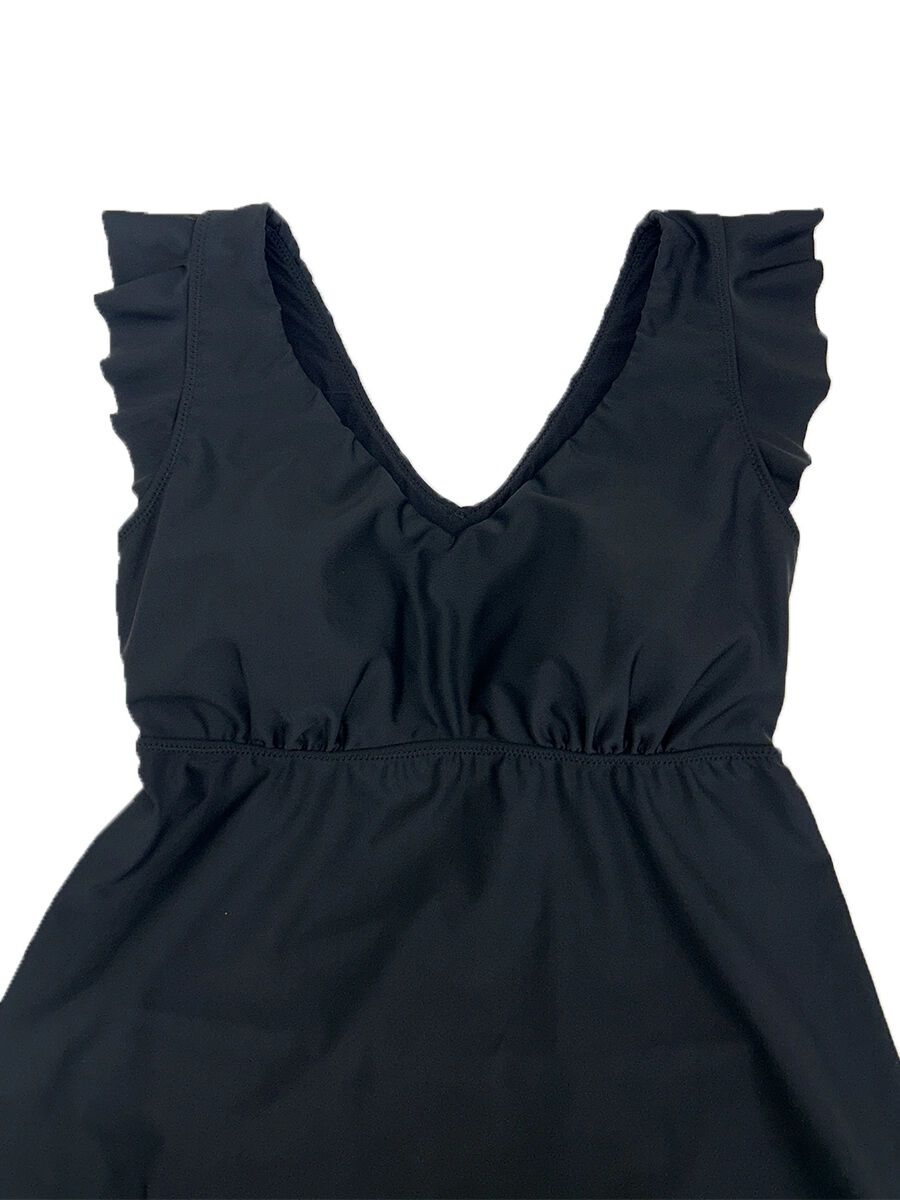 Riberce「【新作】ブラックペタルスリーブキャミソールビキニ/キャミキニ」|ビキニ|