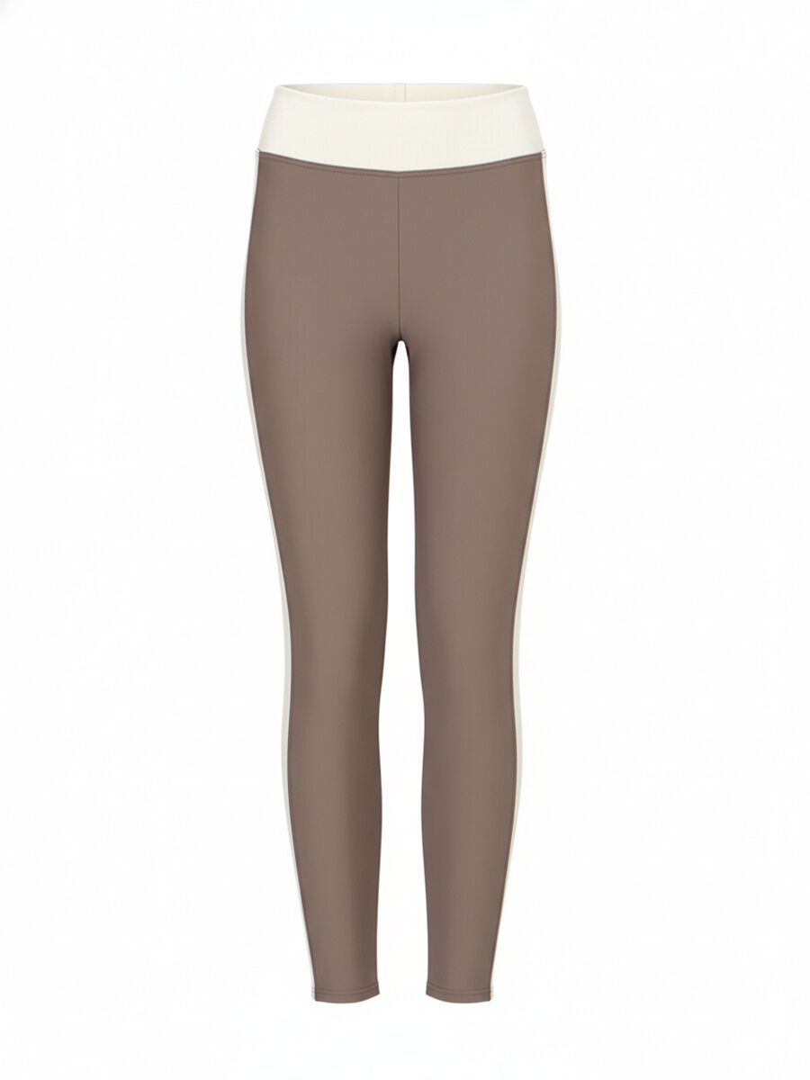 ALBOVE「リブ素材アクセントデザインレギンス」|スポーツ|ブラウン