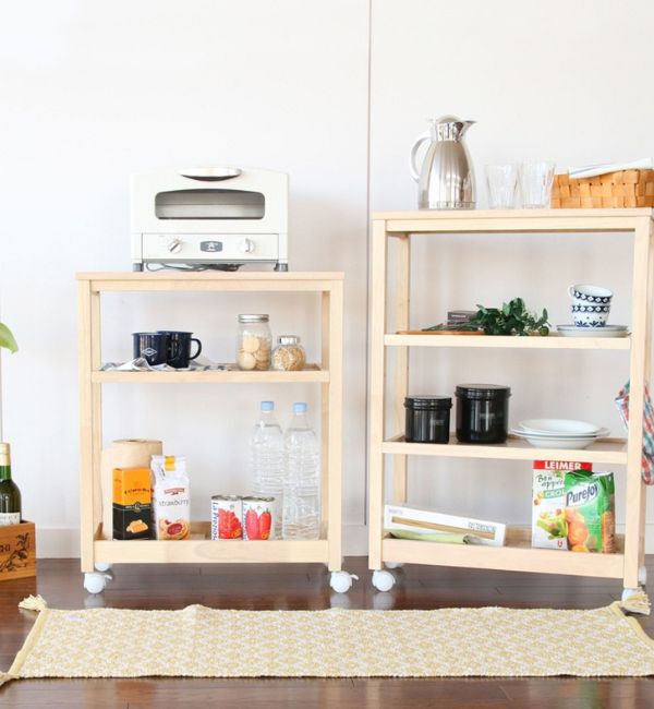 B-COMPANY「隙間収納　SOUPスリムワゴン4段」|食器・キッチングッズ|