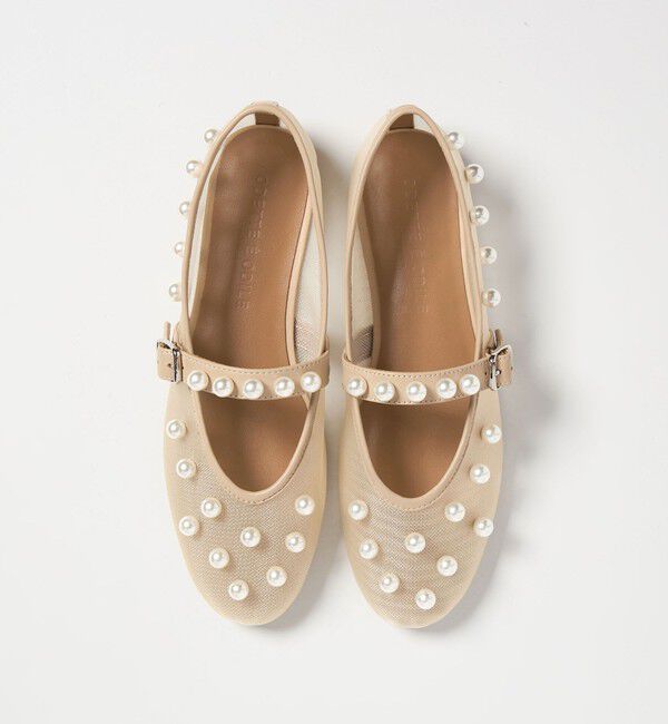 ODETTE E ODILE「パーリーメリージェーンフラット10&uarr;」|パンプス|BEIGE