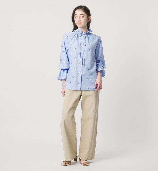 UNITED ARROWS「フリルカラー フレアスリーブ ブラウス」|シャツ・ブラウス|