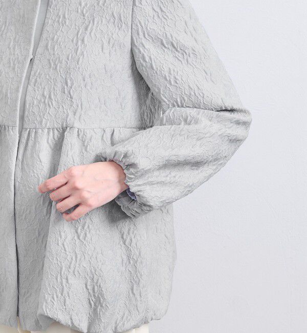 UNITED ARROWS「ツートーン ジャガード ブルゾン ジャケット」|ノーカラージャケット|