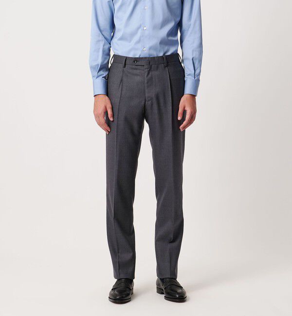 UNITED ARROWS「サージ テーパード 1プリーツ スラックス」|スラックス|