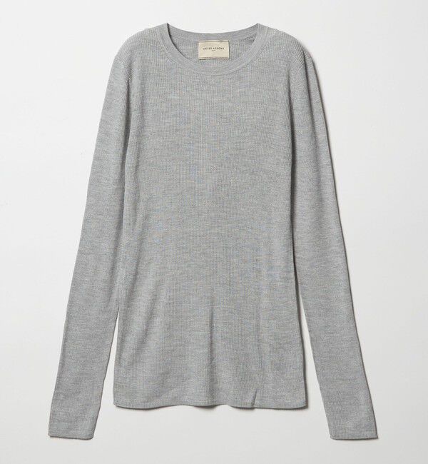 UNITED ARROWS「シルク リブ クルーネック ニット」|ニット・セーター|