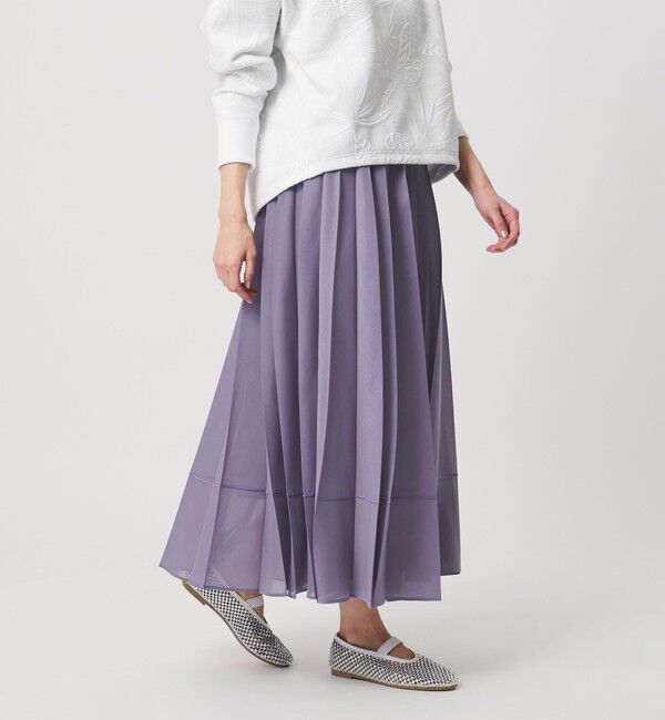 UNITED ARROWS「オーガンジー プリーツスカート」|スカート|