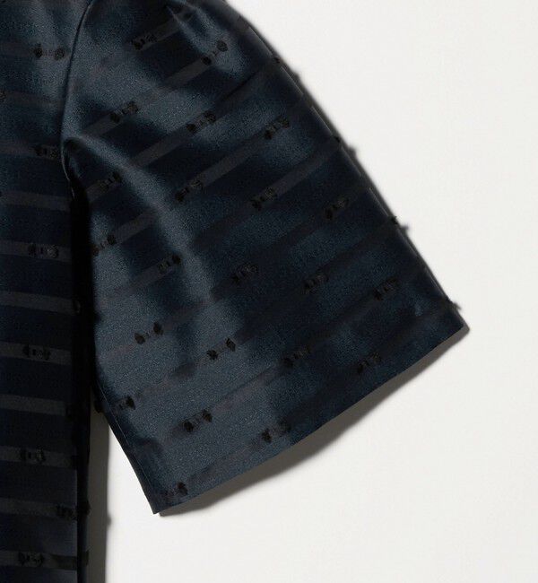 UNITED ARROWS「リボン カットジャガード コート」|ノーカラージャケット|